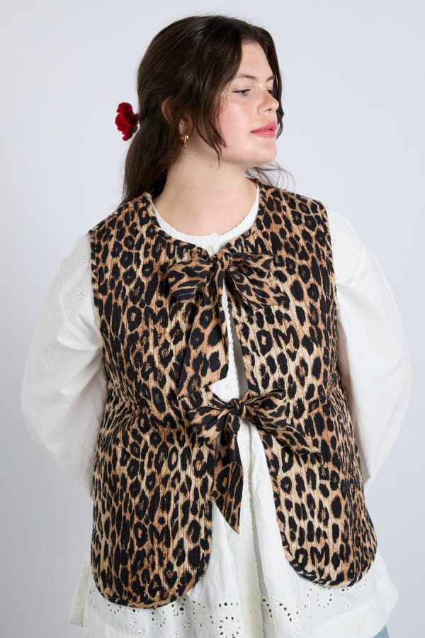 Women Gilets | Damson Madder tilly gilet - leopard Sale - Image 3