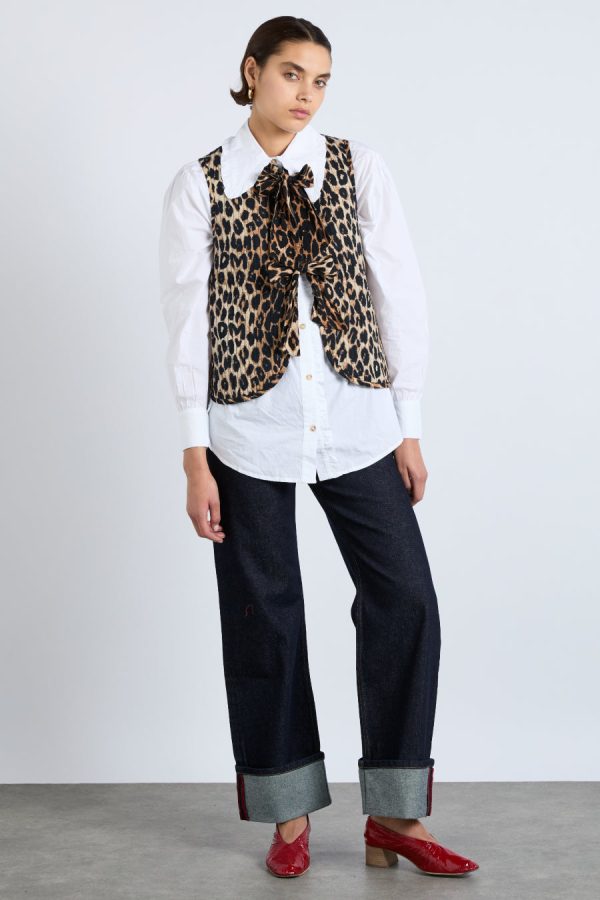 Women Gilets | Damson Madder tilly gilet - leopard Sale - Image 8