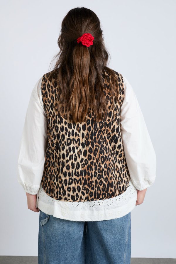 Women Gilets | Damson Madder tilly gilet - leopard Sale - Image 5