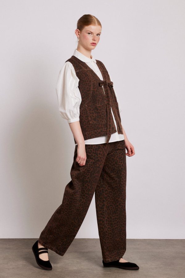 Damson Madder dilly denim gilet - dark leopard Sale | Women Gilets - Image 6