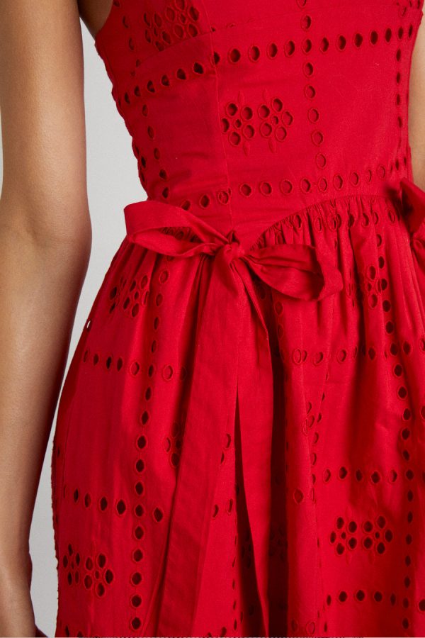 penelope mini - red broderie Sale Women | Dresses Damson Madder - Image 4