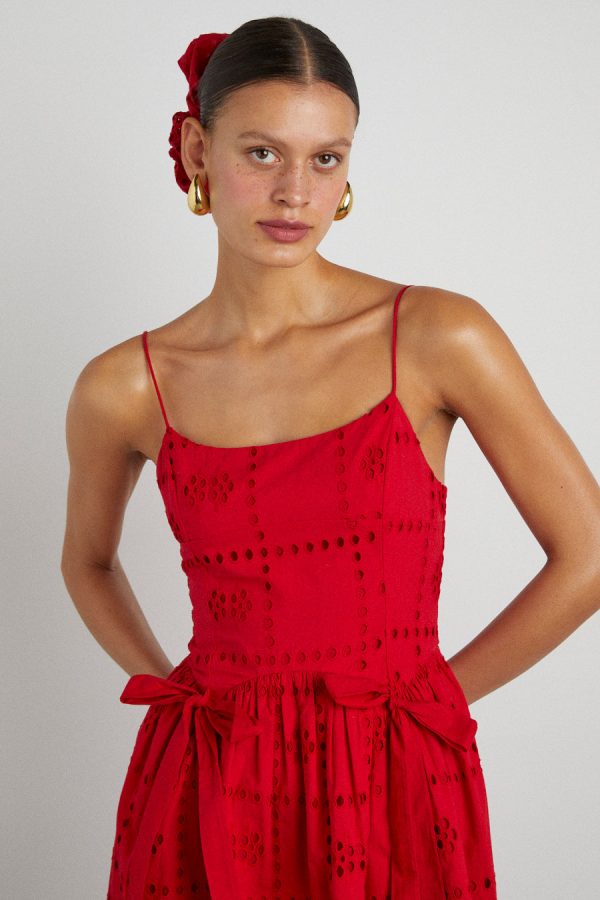 penelope mini - red broderie Sale Women | Dresses Damson Madder - Image 5