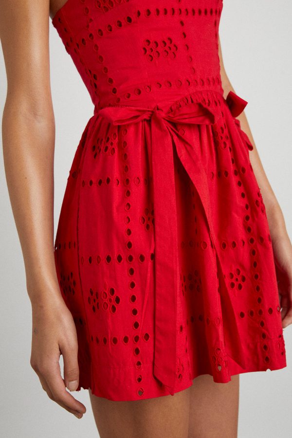 penelope mini - red broderie Sale Women | Dresses Damson Madder - Image 6