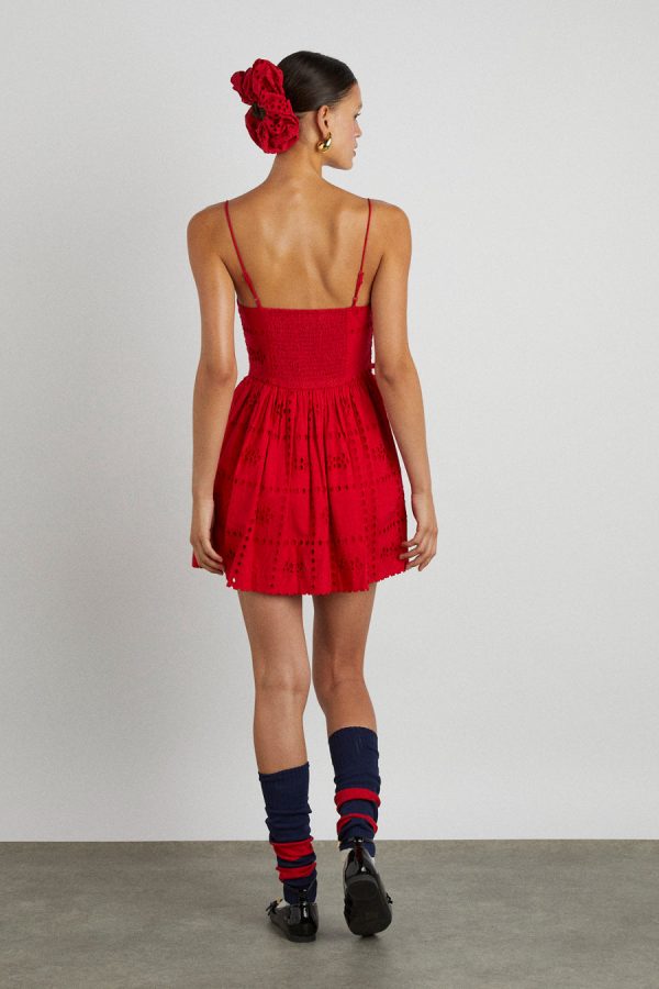 penelope mini - red broderie Sale Women | Dresses Damson Madder - Image 2