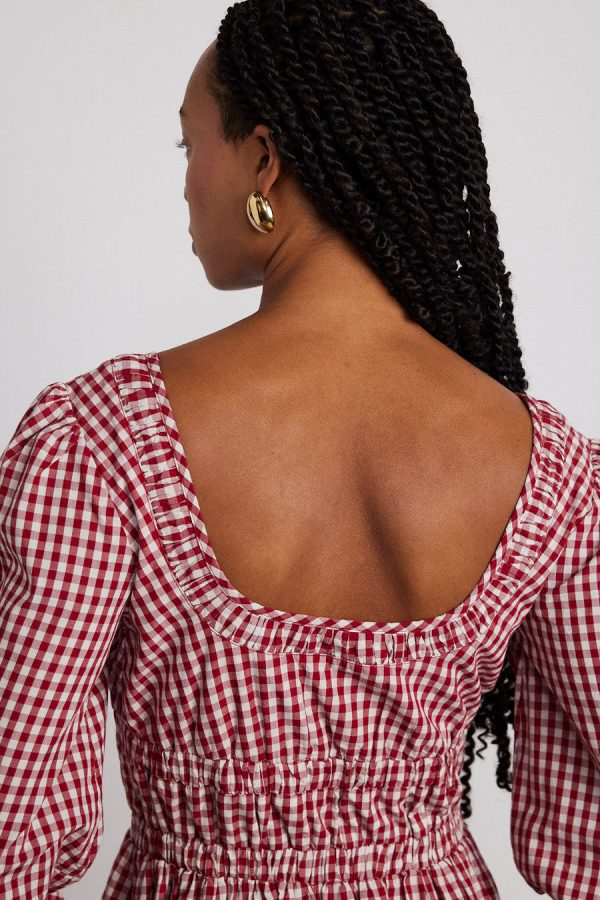 Dresses | Women Damson Madder dakota bow midi dress - red gingham None - Image 2