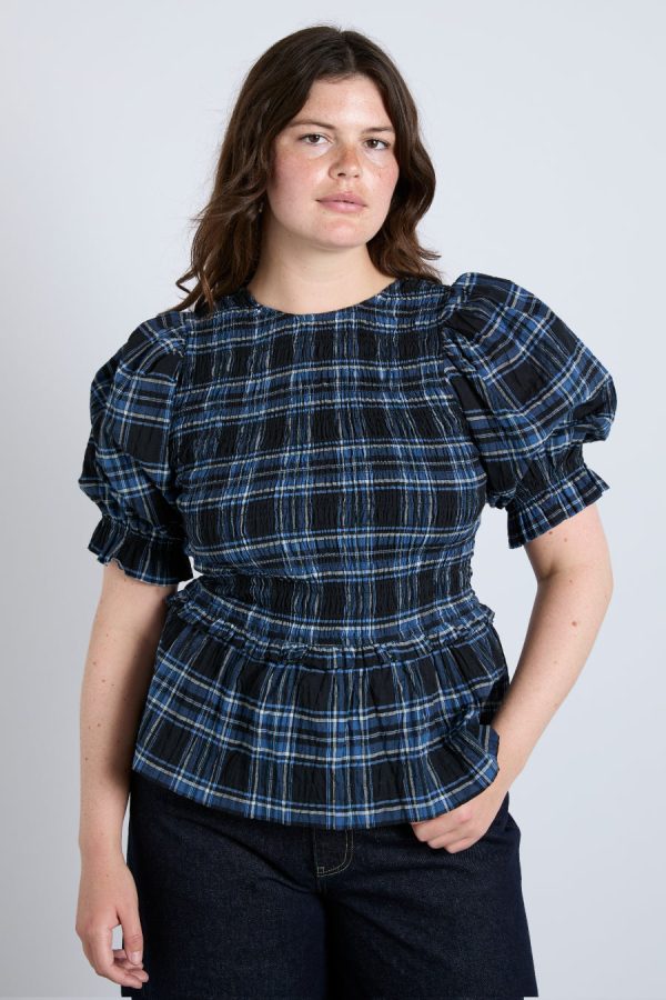 Women Tops | Damson Madder bluebelle blouse - navy check None - Image 4