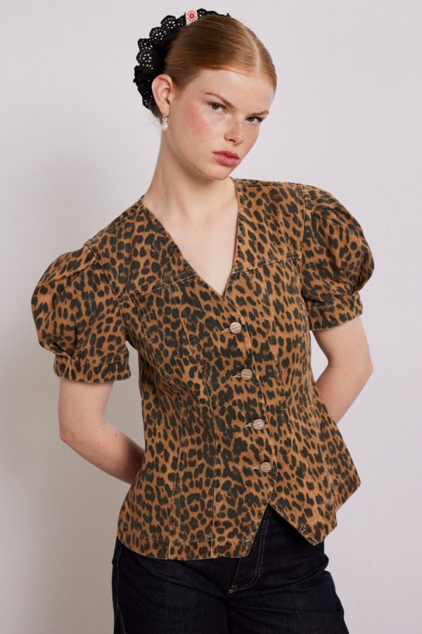 Tops Damson Madder Women | shell denim top - leopard None