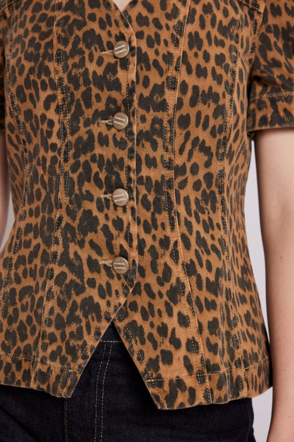 Tops Damson Madder Women | shell denim top - leopard None - Image 8