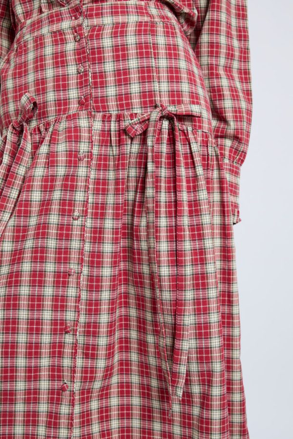 bronte button through midi skirt - red check None | Bottoms Damson Madder Women - Image 2