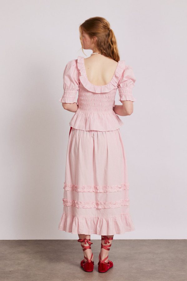 olivia ruffle skirt - pink gingham None | Skirts Damson Madder Women - Image 2