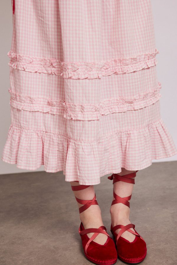 olivia ruffle skirt - pink gingham None | Skirts Damson Madder Women - Image 5