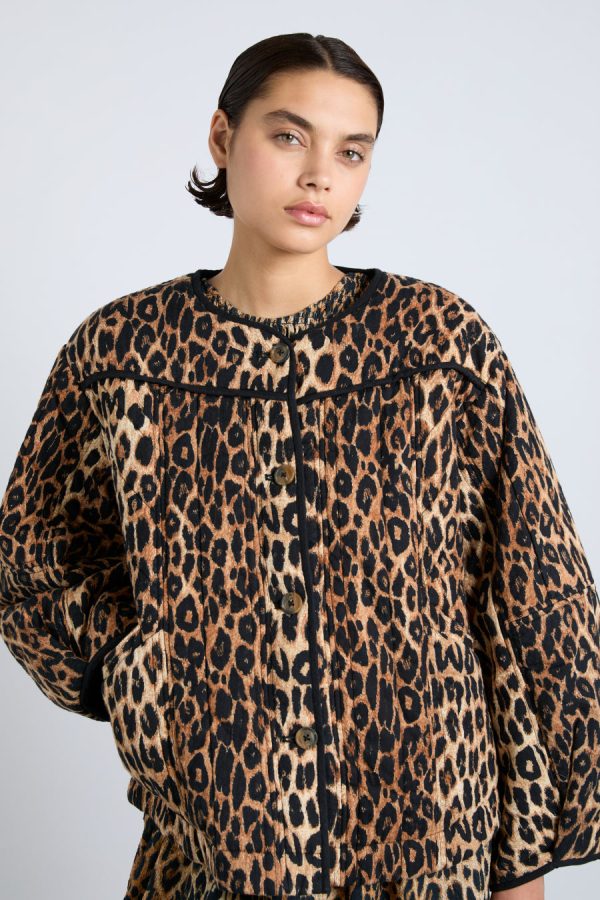 Jackets & Coats | macy quilted jacket - leopard None | Damson Madder Women - Image 2