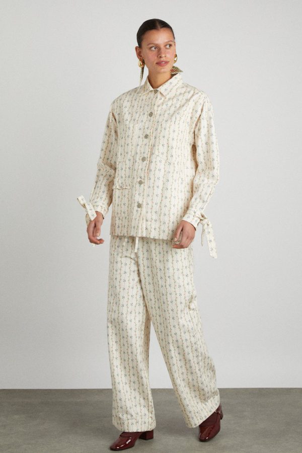 Women goodnature denim shacket - floral stripe None | Jackets & Coats Damson Madder - Image 3