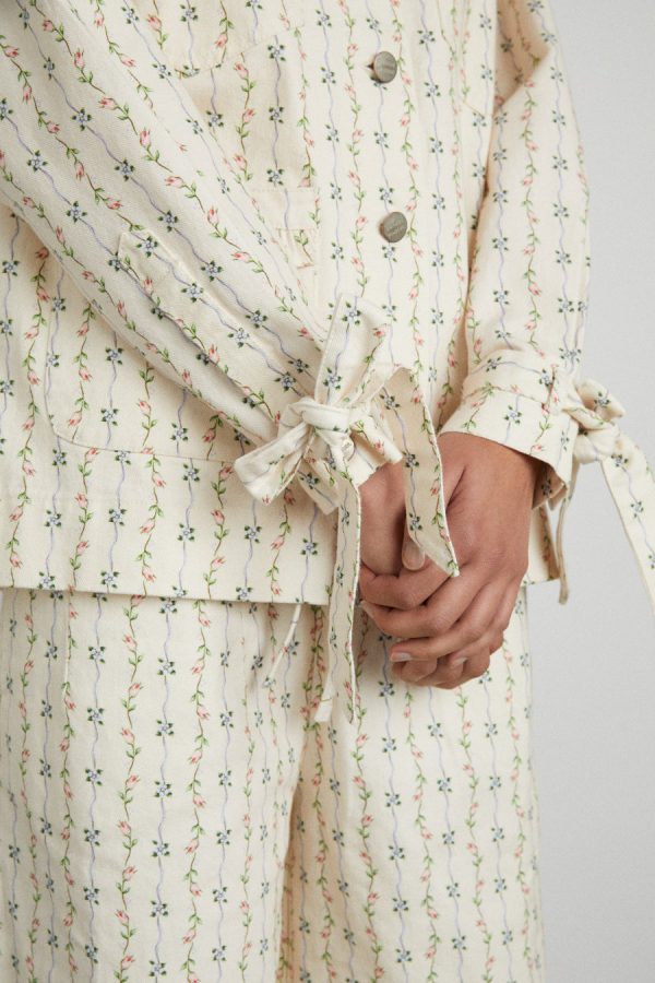 Women goodnature denim shacket - floral stripe None | Jackets & Coats Damson Madder - Image 6