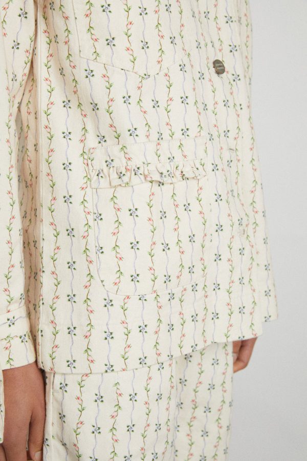 Women goodnature denim shacket - floral stripe None | Jackets & Coats Damson Madder - Image 4