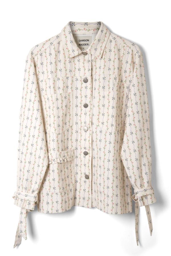 Women goodnature denim shacket - floral stripe None | Jackets & Coats Damson Madder - Image 2
