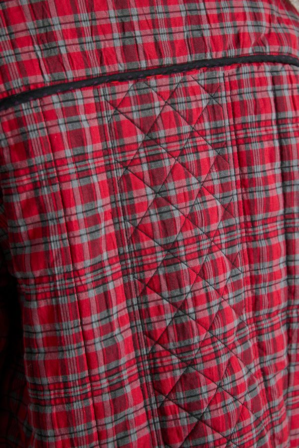 Co-ords | macy quilted jacket - red check None - Damson Madder Women - Image 3