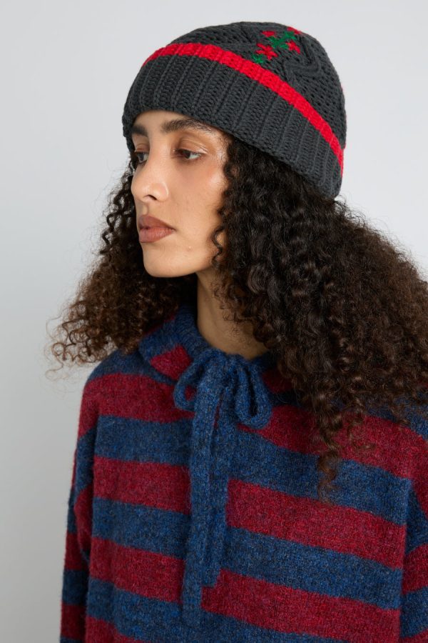 Women cable knit grandpa beanie None | Hats Damson Madder