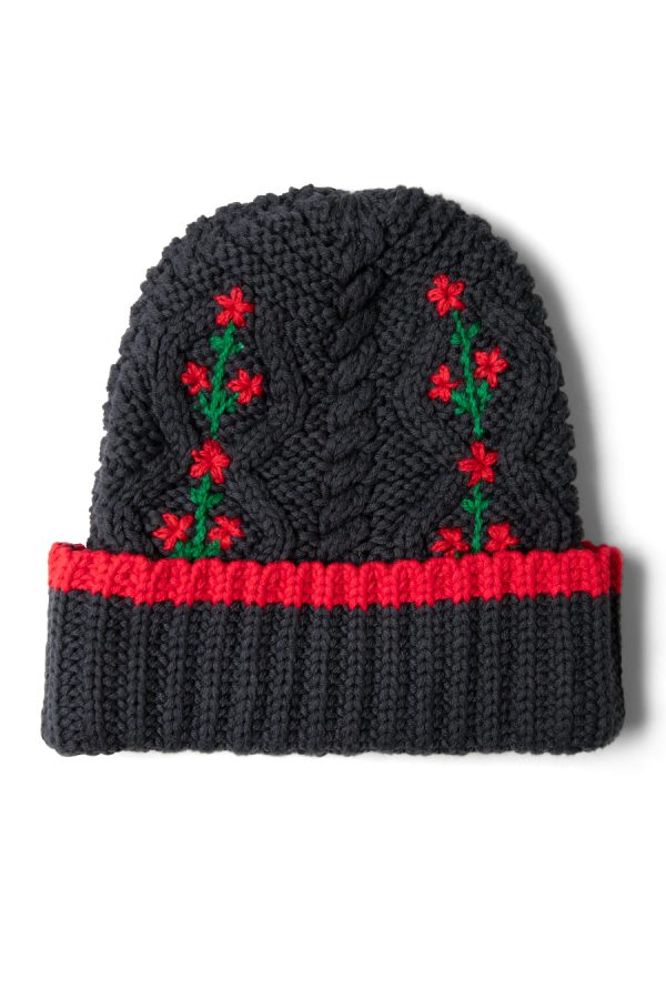 Women cable knit grandpa beanie None | Hats Damson Madder - Image 2