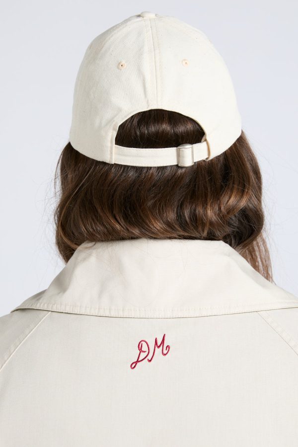 Hats | Smiley Cap in Natural with Red Embroidery None - Damson Madder Women - Image 2