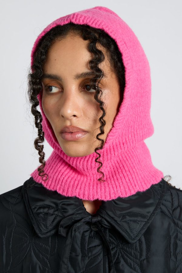 scalloped edge hood in pink None | Hoods Damson Madder Women - Image 3