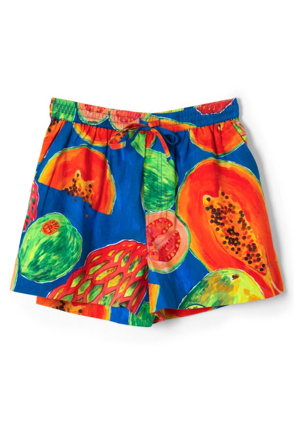 Bottoms | pull on shorts - papaya print None - Damson Madder Women - Image 4