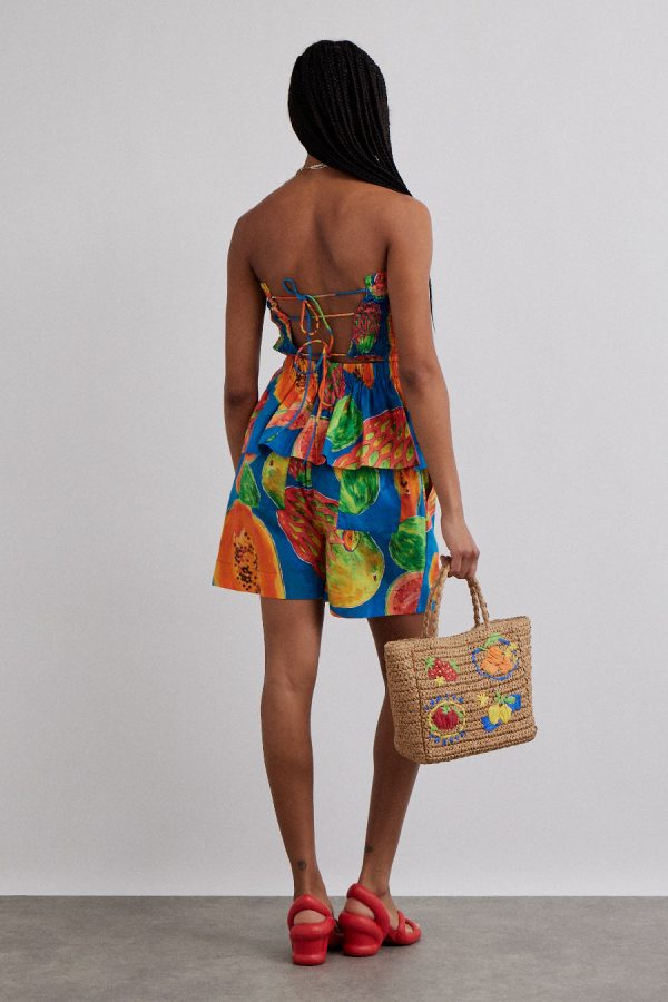 Bottoms | pull on shorts - papaya print None - Damson Madder Women - Image 2