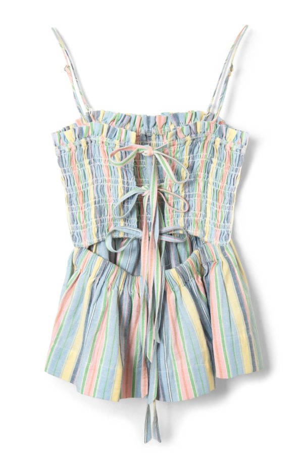 Damson Madder hope shirred cami - multi stripe None | Women Co-ords - Image 2