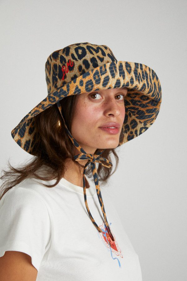 leopard print sunhat None Women | Hats Damson Madder