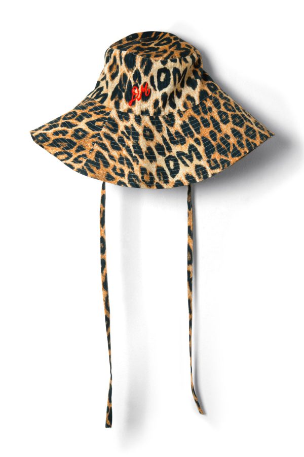 leopard print sunhat None Women | Hats Damson Madder - Image 5